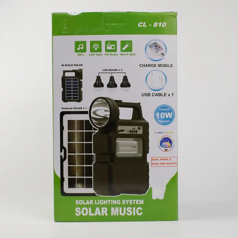 Home Mobile Lade musik Lautsprecher TF Karte 10W Solar LED Licht Kits Solarpanels ystem Mini Solaranlage