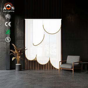 Lumière LED pour rideau avec bordure dorée moderne - Éclairage d'ambiance minimaliste pour salon et chambre à coucher - Product Image 1