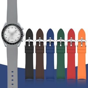Correa de Reloj de Silicona de Goma Arqueada de Nuevo Diseño para <span class=keywords><strong>Omega</strong></span> <span class=keywords><strong>Swatch</strong></span> Serie 1965, Correa de Reloj Deportiva de Goma de Lujo de 20 mm - Product Image 1