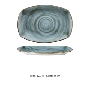 Plateau de service artisanal bleu 36 × 25,5 cm rectangulaire Corona Pa1604727906 - Product Image 3