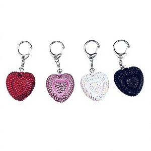 Porte-clés d'alarme personnelle en forme de cœur avec strass, dispositif antivol portable pour femmes - Product Image 2