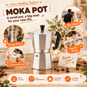 Caffettiera Moka in Alluminio dal Design Classico Italiano con Valvola, Capacità 50ml, Coperchio Ecologico, Design Moderno per Tutti i Tipi di Fornelli - Product Image 5