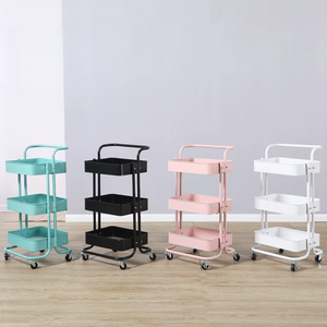 Zxm Mobile Storage <b>Trolley</b> with <b>Wheels</b> Multi-Layer Rack for Kitchen Bathroom and Beauty Modern Design - Product Image 4