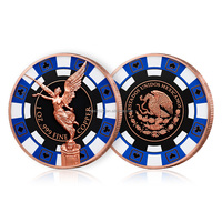Pièce de poker colorée 1 oz .999 en cuivre fin, pièce commémorative Victory Angel, badge de collection, souvenir, pièce de cuivre rouge 1 oz dans une capsule