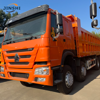 Camion benne hydraulique SINOTRUK 8X4 remis à neuf, 50 tonnes, 12 roues, Euro 2, benne minier, caméra arrière 360°, moteur >8L, MGV 10-15T