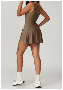 Logo personnalisé jupes de <span class=keywords><strong>tennis</strong></span> pour femmes U dos costume de sport robe de <span class=keywords><strong>tennis</strong></span> golf cornichon balle avec short intégré - Product Image 6