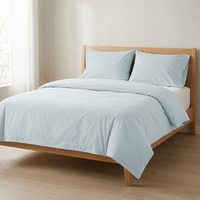 Literie en coton doux luxueuse 300TC Ensemble de housse de couette moderne élégant sans plis pour chambre principale Qualité hôtelière Confort