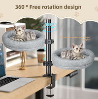 LY Factory Vente en gros, perchoir rotatif peu encombrant pour fenêtre de chat, lit réglable à 360 ° pour chat, coussin souple, boîte à chats d'intérieur solide