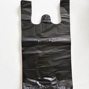 Sac gilet en plastique noir durable pour supermarchés, sacs d'emballage et sacs à main, vente en gros à prix abordable - Product Image 4