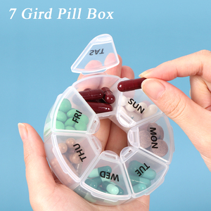 SUNSHING Wholesale <b>7</b> Days Pill Organizer Round Pill Box Travel Case Portable Transparent Daily Supplement Organizer Container - Product Image 4