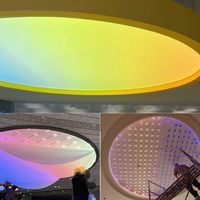 Vente en gros de boîtes à lumière en tissu extensible PVC à changement de couleur RVB, éclairage LED pour plafond, pour salle d'exposition automobile, bar, club