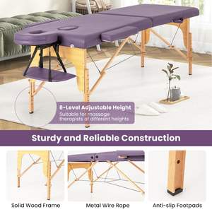 Venta Directa de Fábrica, Camilla de Masaje Plegable Ajustable, Cama de Spa de Cuero PVC, Sofá de Terapia Portátil para Masajes y Tratamientos de Belleza - Product Image 2