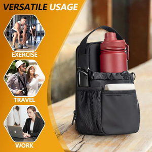 SG0548 Black Water Bottle Gym Bag <strong>for</strong> <strong>Men</strong> Portable Magnetic Backing Storage <strong>Pouch</strong> Bags <strong>for</strong> Gym with Adjustable Shoulder Strap - Product Image 6
