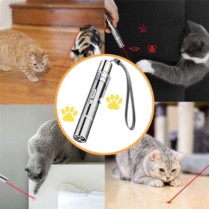 Customize logo Cat Teasing Laser Wand USB Rechargeable Laser <strong>Pointer</strong> 7 in 1interactive Patterns Stainless Steel with Lanyard - Product Image 3