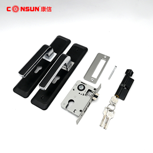 Poignées et boutons noirs pour meubles de chambre à coucher, <span class=keywords><strong>serrure</strong></span> de porte en aluminium pour meubles, serrures de porte - Product Image 4