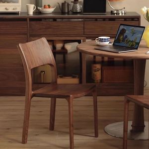 Silla de Comedor de Madera Maciza de Fresno y Nogal con Unión de Mortaja y Espiga para Sala de Estar y Comedor - Product Image 2