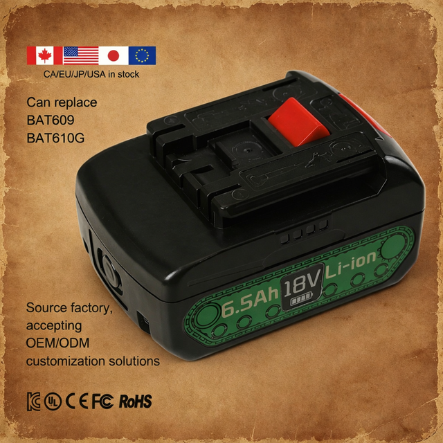 XNJTG BOS-18V-LI Replacement Bosch BAT609 BAT609G BAT618 Rechargeable Batteries Power Tool Battery for Bosch 18V Power Tools