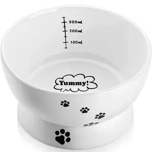 Hot Sale Atacado Personalizado Portátil Cat Pet Puppy Dog Round Ceramic Bowl Livre para Pequenos Cães Grandes Caminhada Pet Supplies Em Estoque