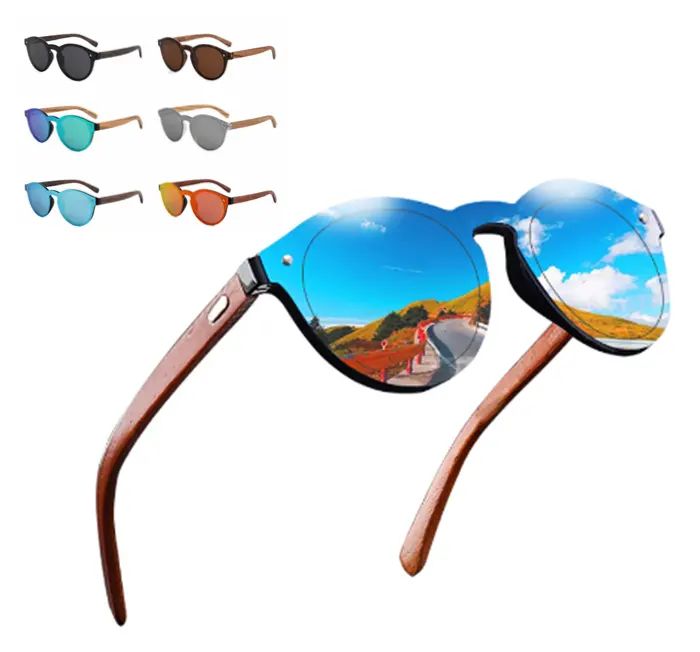 Handgemachte kunden spezifische Logo-Linsen benutzer definierte Occhi ali da Sohle UV-Schutz Holz Bambus Sonnenbrille polarisiert