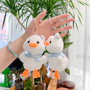 Versión coreana pequeño corazón colgante bolsa encanto lindo pequeño pato blanco niña peluche muñeca PP algodón lavado para aliviar el estrés - Product Image 3