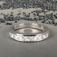 Bague Éternité en Argent Sterling 925 avec Moissanite VVS Radiant GRA pour Femme et Homme, Idéale pour Mariage et Anniversaire