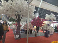 Usine de source 10ft 3m Big White Arbol Arbre Fleurs de mariage Simulation d'arbre Branches de fleurs de cerisier artificielles blanches Arbre