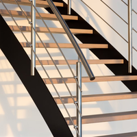Escalier extérieur robuste à marches courbes, design résistant aux intempéries pour accès au patio extérieur