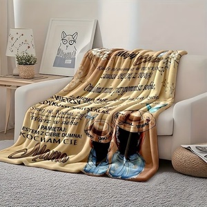 Couverture en flanelle douce personnalisée avec portrait mère-fille, imprimée, rectangulaire, pour la décoration de la maison, utilisable en toutes saisons - Product Image 2