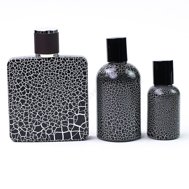 Vintage Flat Square Black Glass Perfume