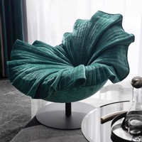 Mobilier de salon moderne Chaises en velours rose pour salon Fauteuil de canapé de luxe pivotant simple Fauteuil d'appoint en forme de fleur