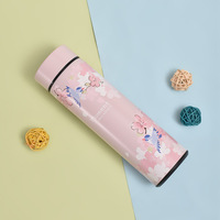 Logo personnalisé Digital Termos 500ml 17oz Acier Inoxydable Smart Thermos Led Bouteilles D'eau Tasses À Café Tumbler Tasses Rappel