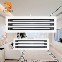Diffuseur linéaire à fentes en aluminium réglable pour plafond, pour systèmes de climatisation et de ventilation (HVAC)