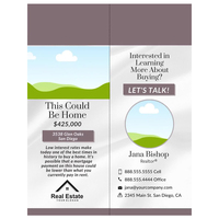 Flyer publicitaire personnalisé d'impression de carton de papier immobilier Flyer de suspension de porte pour l'immobilier