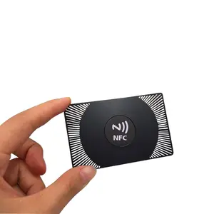 NTAG213การ์ด NFC โลหะสีดำทำจากสเตนเลสสตีลคุณภาพสูงการ์ด NFC 216 215