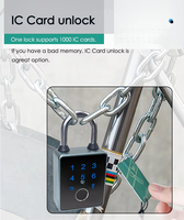 TUYA 또는 TTlock BLE 스마트 자물쇠 아웃 도어 자물쇠 방수 지문 암호 안전 자물쇠 키 카드