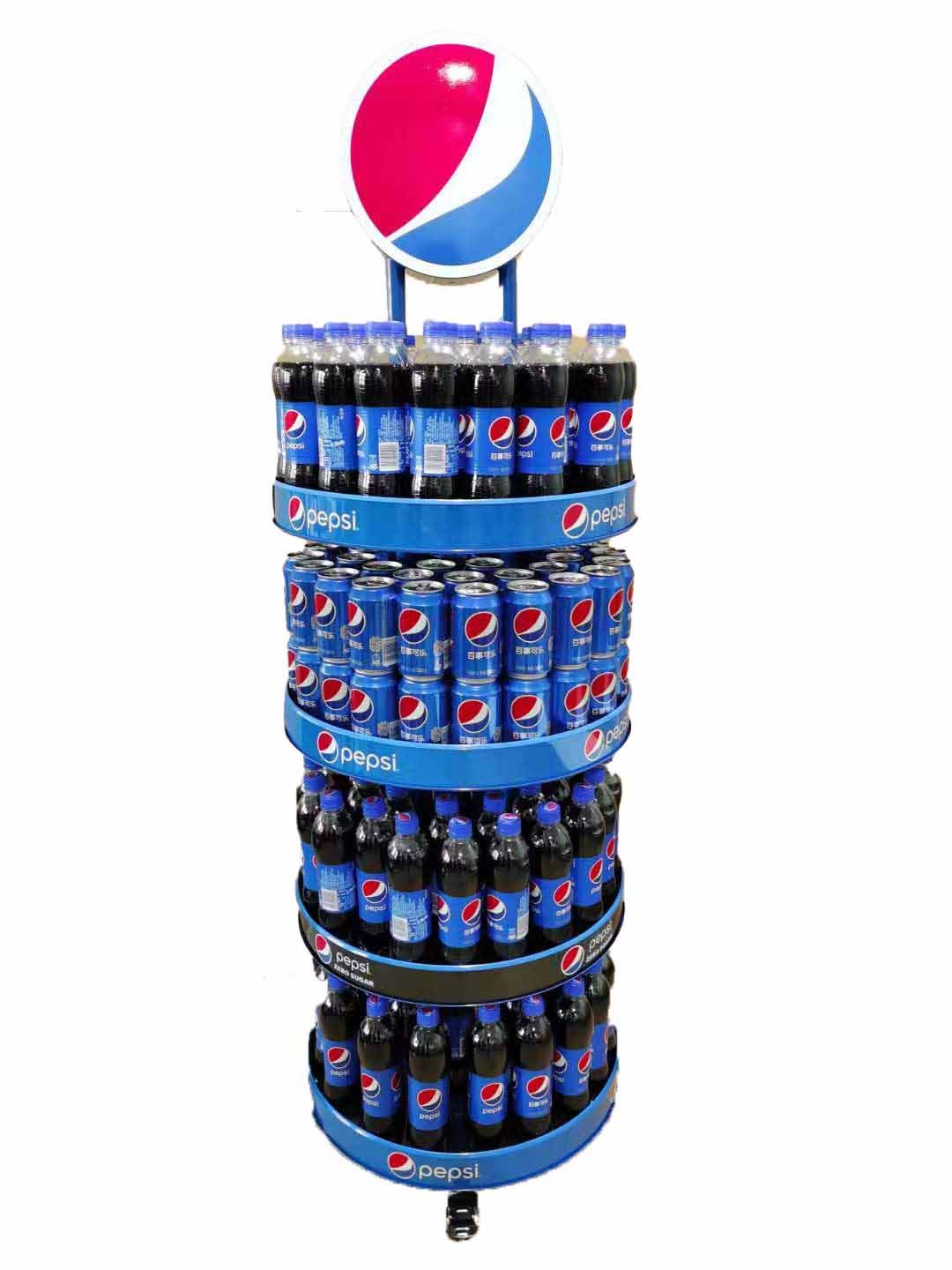 Customized Double-Sided Beverage Juice Display Stands Supermarket Rack — view 4