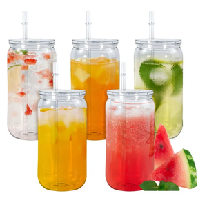 Mỹ Kho 16Oz Soda Hình Cup Bia Nhựa Có Thể Với Nắp Rõ Ràng Và Rõ Ràng Rơm Tường Đơn Nhựa Bia Có Thể Kính - Product Image 1
