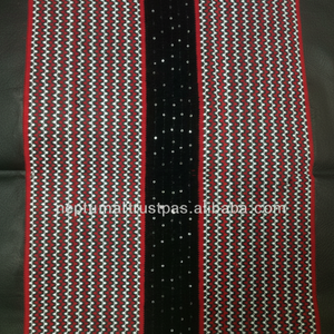 Meba Wo Abrokery Vestido cardado pesado Negro Rojo Patrón bordado Técnica tejida Hecho Poliéster/Material de algodón Tela de algodón - Product Image 1