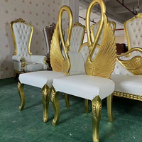 LISSE Romantique Cygne Forme De Mariage En Acier Inoxydable Mariée et Marié Chaise En Métal Hôtel Événement Banquet Restaurant Chaise