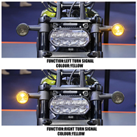 Motorrad Schwarze Bullet-Blinker mit Getönter Linse ABS-Anzeigeleuchte Passend für Harley Softail Dyna Touring Trike XL 2014-Aktuell Paarweise