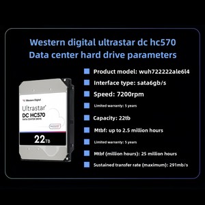 Disco Duro Interno SATA de 22 TB <span class=keywords><strong>HC570</strong></span> Helium de China, 512 MB de Caché, 7200 RPM, Nuevo, Clase Empresarial, para Servidor, WUH722222ALE6L4 - Product Image 5