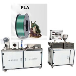 Machine de fabrication de filaments à vis unique de bureau mini haute productivité, extrudeuse d'imprimante <span class=keywords><strong>3D</strong></span> et enrouleurs pour le recyclage de fils PP/PET - Product Image 1