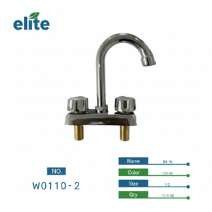 Mitigeur d'évier de cuisine moderne à double poignée, finition brossée, robinet d'eau chaude et froide pour un contrôle efficace - Product Image 1