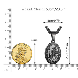 Material <span class=keywords><strong>de</strong></span> acero inoxidable sin deslustre, collares <span class=keywords><strong>de</strong></span> Michael <span class=keywords><strong>de</strong></span> alta calidad, colgante <span class=keywords><strong>de</strong></span> patrón católico, collar <span class=keywords><strong>de</strong></span> Santo ovalado para hombres y mujeres - Product Image 6