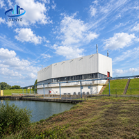 Abri pour équipement de station de pompage avec structure en acier modulaire pour les projets d'irrigation, de drainage et d'exploitation des eaux usées