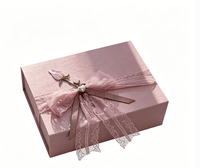 Boîte cadeau élégante en papier texturé avec fermeture magnétique en dentelle, emballage de luxe, décoration florale, étui pour foulard, bijoux