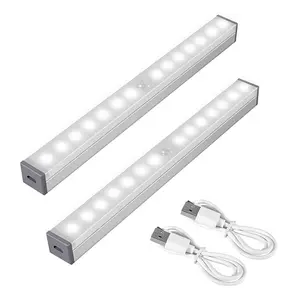 10 Đèn LED Chiếu Sáng Ban Đêm Tủ Quần Áo Không Dây Đèn Pin Để Bàn Tủ Sách 4 * AAA Đèn LED Cảm Biến Chuyển Động