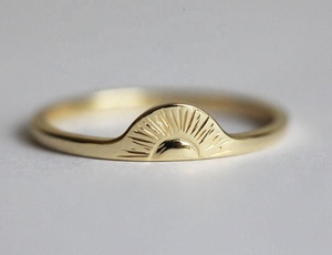 Fashionable Jewelry Thin Gold Plated Stainless Steel <strong>Moon</strong> <strong>Ring</strong> - Product Image 3