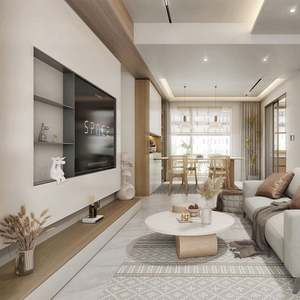 Meuble de salon Santopova, bar à café multifonctionnel moderne, éclairage LED, panneau de particules de haute qualité, 3 tiroirs - Product Image 3