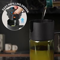 Pulvérisateur d'huile en verre cylindrique opaque de 500 ml avec design personnalisé pour la cuisson et les friteuses à air chaud (noir)